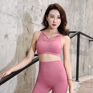 Women Yoga Tops hollow blank <span class=keywords><strong>ASOS</strong></span> V sports bra cup - Product Image 1