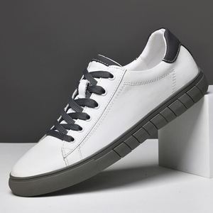 Men's Full-Grain Cowhide Sneakers, Men's Foreign Trade Plus-Size Spring White Sneakers, Outdoor Lace-Up Casual Sports <b>Shoes</b> - Product Image 1