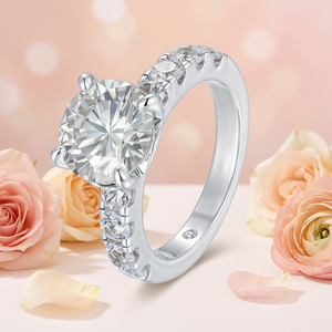 Anel de Noivado Personalizado em Moissanite, Prata Esterlina 925, Banho de Ouro 18K, Joias de Luxo Certificadas GRA, VVS1 <span class=keywords><strong>1ct</strong></span>, Presente - Product Image 4