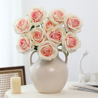 Fabrik Großhandel 10 Köpfe Bouquet Dusty Color Künstliche Seide Rose Blume für Home Wedding Party Dekoration