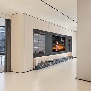 Sala de estar Televisión multifunción Gabinetes de TV de madera Muebles modernos Gabinete de TV Elevación Cad Block - Product Image 5