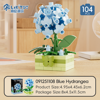 Set de Bloques de Construcción de Hortensias en Maceta, Modelo Botánico 3D, Personalizado OEM, Marca Privada, Juguete de Ladrillos de Construcción, Venta al Por Mayor de Fábrica