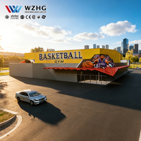 Pista de Baloncesto con Estructura de Acero y Techo Solar 2026, Pabellón Deportivo de Energía Sostenible