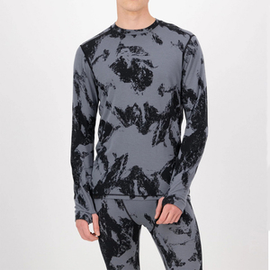 Nouveau design 2026 – Haut de base thermique respirant en <span class=keywords><strong>laine</strong></span> mérinos à manches longues pour homme, imprimé camouflage, idéal pour le ski - Product Image 2
