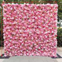 Panneau floral artificiel en soie coloré sur mesure, couverture intégrale, pour mur de fleurs, idéal pour anniversaires, banquets, mariages, cabines photo et décorations de fête