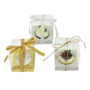 Bán Buôn Chất Lượng Cao Duy Nhất <span class=keywords><strong>Cupcake</strong></span> Rõ Ràng Hộp Nhựa Bao Bì Đám Cưới <span class=keywords><strong>Mini</strong></span> Bánh Cá Nhân Hộp Quà Tặng Với Ribbon - Product Image 1