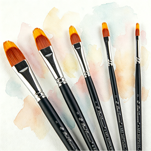 Juego de 5 pinceles de doble capa Paul Cezanne, pinceles profesionales sintéticos tipo filbert para <span class=keywords><strong>pintar</strong></span> <span class=keywords><strong>con</strong></span> texturas únicas - Product Image 1