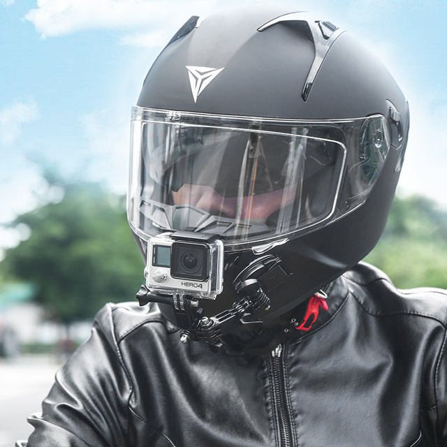 Motorcycle Helmet Clamp Camera Mount Aluminum Shockproof Non-slip Stable Action Camera Helmet Mount