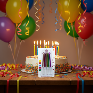 Bougie d'anniversaire artisanale de couleur assortie, forme pilier, cire de paraffine décorative, non parfumée, mèche unique, célébrations, modèle de la marque ZAA - Product Image 2