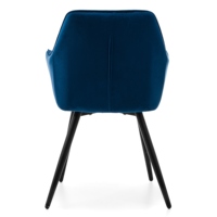Nouveau design fauteuil de salle à manger de luxe gris avec pied en métal noir