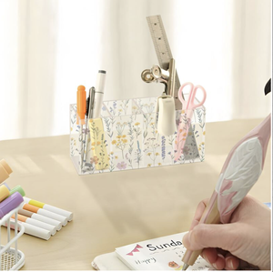 Organizador de Escritorio Acrílico de Diseño Personalizado, Portalápices Multicompartimento, <span class=keywords><strong>Caja</strong></span> de Almacenamiento de Papelería Transparente <span class=keywords><strong>para</strong></span> Oficina y Escuela - Product Image 4