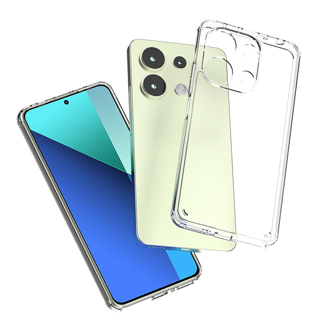 Crystal Clear Shockproof Mobile Phone Case Camera Lens Protection Cover for Redmi Note 14 Pro+/14 Pro/14/13