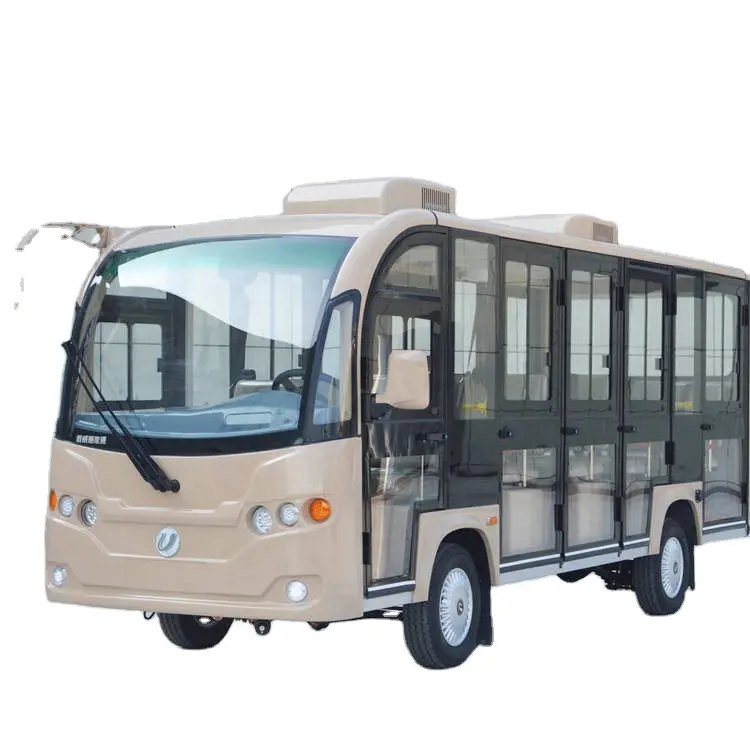 새로운 모델 14 좌석 동봉 관광 버스 전기 관광 자동차