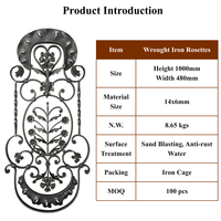Panneaux de clôture en fer forgé ornemental de luxe OUYA, rosettes