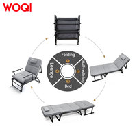 Lit de camping WOQI, chaise de camping pliable 2-en-1 avec système de maintien pour adultes, lit pliable portable pour les voyages