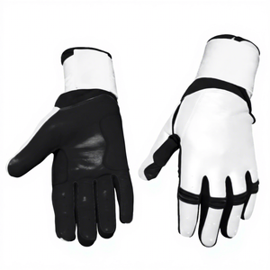 ถุงมือตีเบสบอลหนังแท้ SAAR INDUSTRIES รุ่น SI-BG-QN15 สีดำขาว แบบสวมได้ทั้งสองมือ ปิดด้วยแถบตีนตุ๊กแก ทนทาน พร้อมที่รองรับข้อมือ - Product Image 1
