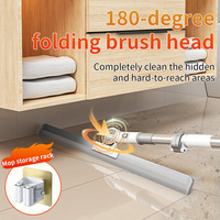 50cm grattoir rotatif essuie-glaces en verre à poils souples ménage acier inoxydable longue poignée sol balayage balai magique pour salles de bain