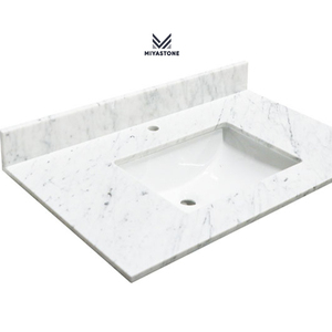 Carrara อ่างล้างจานหินอ่อนสีขาวสำหรับโรงแรมเคาน์เตอร์โต๊ะเครื่องแป้งด้านบนและใต้ภูเขา - Product Image 1