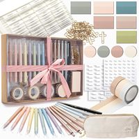 Ensemble complet de journalisation biblique Faith avec surligneurs, stylos, notes adhésives, onglets, ruban washi et pochette pour l'étude biblique et la prière