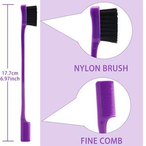 Spazzare il pettine delle basette, pettine e spazzola per il controllo del bordo dei capelli a doppia faccia, pettine a coda di topo con perno e Set di spazzole per bordi con fermaglio per capelli - Product Image 4