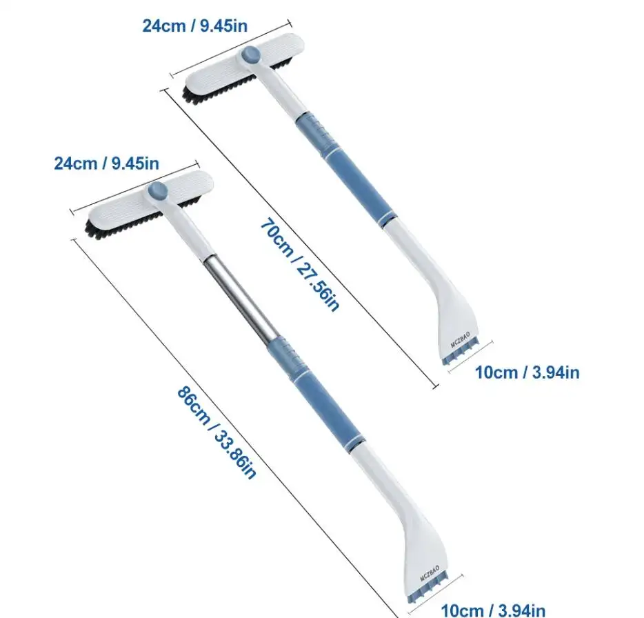 Скребок для чистки лобового стекла автомобиля, 360 щетка для чистки снега и льда с эргономичным захватом
