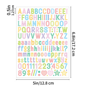 Pegatinas de Letras en Inglés de Vinilo de 0.5 Pulgadas, Resistentes al Agua, a la Luz Solar y al Aceite, Coloridas, Artísticas, para Decoración - Product Image 2