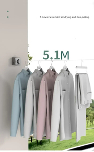 <span class=keywords><strong>Corde</strong></span> <span class=keywords><strong>à</strong></span> <span class=keywords><strong>Linge</strong></span> <span class=keywords><strong>Rétractable</strong></span> et Invisible Murale, Séchoir Réglable pour Salle de Bain et Rangement - Product Image 4
