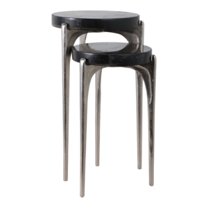 Tavolino Moderno Rotondo in Quarzo, Piccolo Tavolo Laterale per Camera da Letto e Soggiorno, Comodino Elegante, Elemento Decorativo per la Casa - Product Image 2