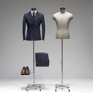 Mannequin de costume <span class=keywords><strong>homme</strong></span> demi-corps réglable en hauteur, avec support pour chaussures et pantalons, sur roulettes – Meilleure vente - Product Image 3