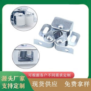 Double Wheel Spring Latch Gold Iron <b>Wardrobe</b> Cabinet Door <b>Hardware</b> Detachable Mount - Product Image 5
