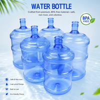 Bouteille d'eau en plastique réutilisable de qualité supérieure de 5 gallons, anti-fuite, 18,9 L, transparente, pour boire de l'eau