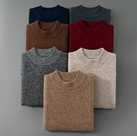 Pull en cachemire pour homme ODM de luxe, col rond, manches longues, automne-hiver, pull en laine pour homme