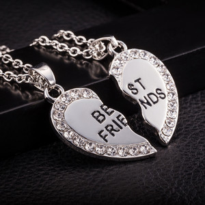 Collier unisexe 2 pièces, collier <span class=keywords><strong>pour</strong></span> femme avec pendentif en cristal en forme de cœur, collier avec inscription <span class=keywords><strong>pour</strong></span> meilleur ami, collier <span class=keywords><strong>pour</strong></span> couple, collier <span class=keywords><strong>d</strong></span>'amitié <span class=keywords><strong>pour</strong></span> homme - Product Image 6