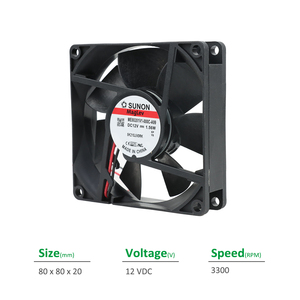 Ventilador Axial Eléctrico SUNON ME80201V1-000C-A99 80x80x20mm 12VDC 130mA 1.56W 3300RPM 36.0CFM con Rodamiento de Vapor para Gabinetes, OEM ODM - Product Image 2