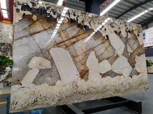 แผ่นหินอ่อนสีขาวลายปาตาโกเนียแผ่นหินอ่อนควอทซ์ไซต์หรูหราหรูหรา - Product Image 3