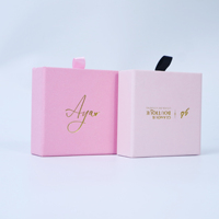 Boîte cadeau de luxe avec tiroir, logo personnalisé, en papier rigide, insert en velours et mousse, pour collier, bague, boucles d'oreilles, lamination mate, éponge, 100 pièces