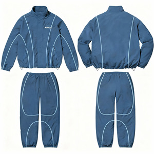 Tute da Ginnastica Casual da Uomo in Nylon, Set <span class=keywords><strong>Jogger</strong></span> Pesanti, Vestibilità Regolare, Traspiranti, Antivento, Autunnali, Fino a 5XL - Product Image 1