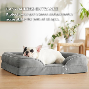Kunden spezifisches LOGO Ortho pä disches Hunde bett für mittlere Hunde Wasserdichtes Schlafs ofa Schaum Haustier couch Abnehmbare wasch bare Abdeckung Wasserdichtes Futter - Product Image 6