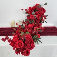Chemin de table artificiel haut de gamme pour décoration de centre de table de mariage, design floral, fournisseur en gros