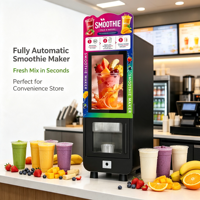 Máquina expendedora automática de batidos de frutas y hielo, con autolimpieza, para centros comerciales sin personal.