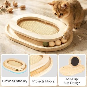 Griffoir pour chat et tapis d'escalade, jouet interactif avec circuit <span class=keywords><strong>de</strong></span> balles et meuleuse à griffes pour le plaisir - Product Image 5