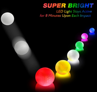 Balle de golf LED deux pièces prête à expédier 6 options de couleurs allument des balles lumineuses pour l'entraînement de nuit et la pratique