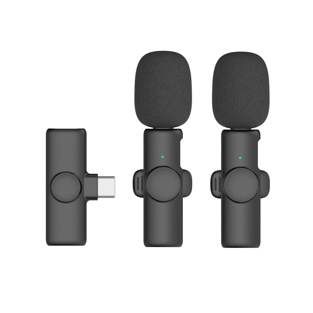 Professional Wireless Lavalier Microphone Lapel Mini Mic Charging Box Portable Audio Video Recording IOS/type C Live Broadcast