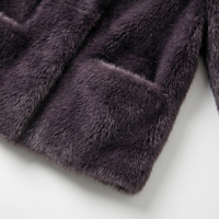 Veste en peau de mouton et cuir, col rond court, poche à boucle en cuir, manteau d'hiver pour femme