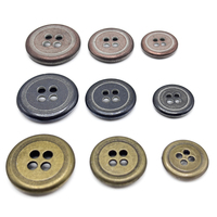 Boutons classiques en alliage de zinc à quatre trous fabriqués en usine - Couleur antique, adaptés aux chemises/pulls de style bohème