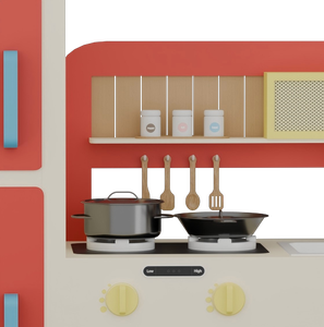 Elisyia Ensemble de jeu de <span class=keywords><strong>cuisine</strong></span> unisexe pour tout-petits, réfrigérateur réaliste avec lumières et sons, fruits et légumes à <span class=keywords><strong>d</strong></span>écouper en bois, jouets DIY pour la maison - Product Image 4