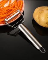 Râpe multifonctionnelle à double tête en acier inoxydable Éplucheur manuel deux en un Couteau à éplucher les fruits Râpe à pommes de terre Rabot à melon Alimentaire