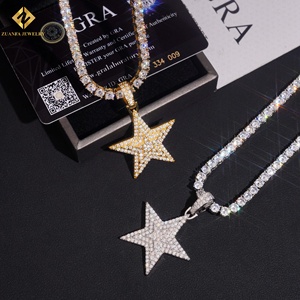 Pendentif de luxe pour homme en argent 925 plaqué or 18 carats avec moissanite, style hip-hop, serti de pierres, pour un usage quotidien - Product Image 4