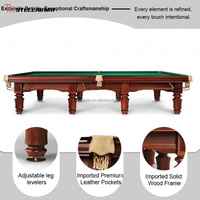 Mesa de Billar Piramidal Rusa Profesional STELLARWAY de 10 Pies y 12 Pies, Construcción Duradera de Madera Maciza, Base de Pizarra, Patas Ajustables
