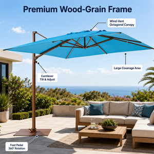 <span class=keywords><strong>Parasol</strong></span> romain inclinable et réglable avec base de lest en acier en option, grande surface de couverture, pour loisirs en extérieur - Product Image 4